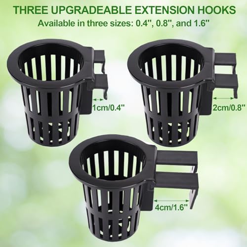 4 PCS Upgraded Aquarium Plant Holder, Fish Tank Plant Holder with 3 Size Extension Hooks and Suction Cups for Fish Tank Aquaponic Cultivation