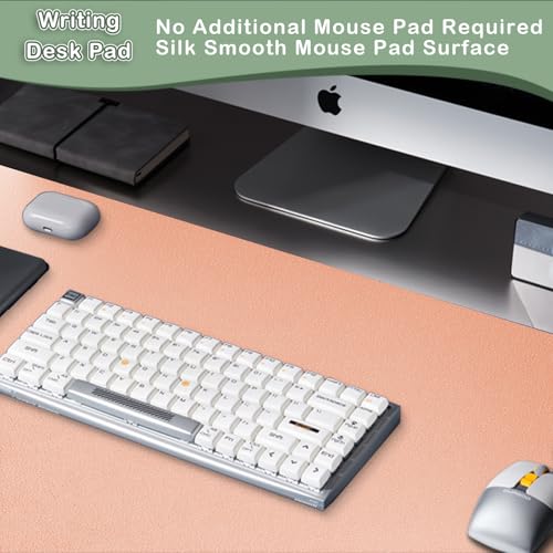 Boutilon Leather Desk Pad Protector,Non-Slip Mouse Pad,Laptop Desk Pad,Office Mouse Mat,Waterproof Leather Desk Blotter,Desk Writing Pad for Office and Home (S-Orange Pink,24"x 14") - color: Orange Pink, size: S 24" x 14"