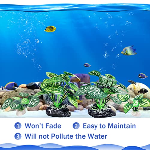4PCS Aquarium Plants Betta Fish Tank Decorations Small Size Soft Faux Silk Aquarium for Hiding Fish Reptil - color: A-4pcs Set/Green