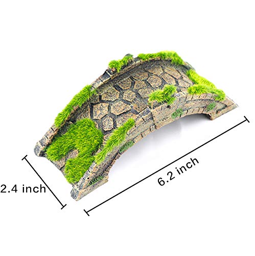 AQUA KT Fish Tank Decor Arch-Bridge Drawbridge with Grass for Aquarium Landscaping Decoration - color: Arch Bridge