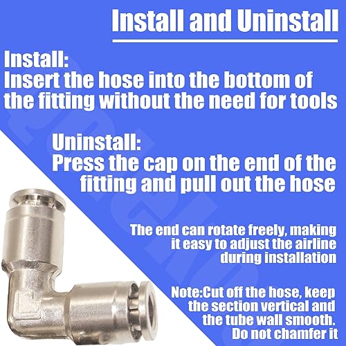 Pneumatic Push To Connect Fittings Heavy Duty Elbow Quick Air Fittings 1/2 inch x 1/2 inch Tube OD Nickel Plated Brass Quick Connect Fittings PV-1/2 (5 Pack) - size: 1/2" OD(5Pcs), style: Elbow