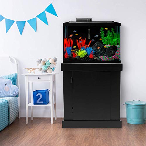 GloFish Plant Aquarium Décor, Green and Blue Large, Fluorescent Under Blue LED Light - size: Large
