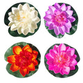 4pcs Artificial Lotus Flowers Water Lilies for Pond Pool, Realistic Floating Foam Lotus Flowers with Lily Pads for Ponds, 4" Lifelike Water Lilies for Fountain Garden Pond Decoration