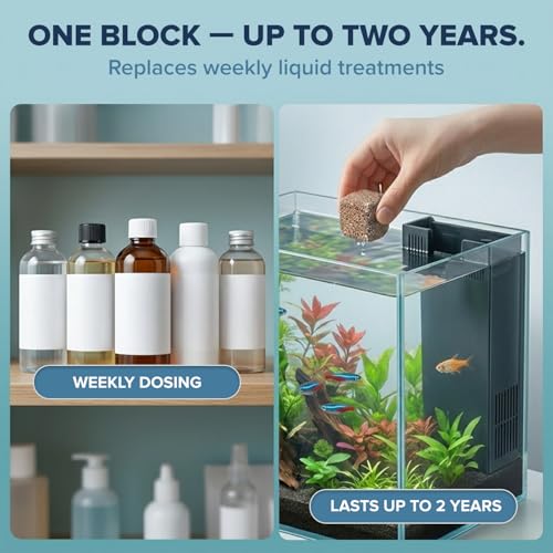 EcoBio-Block Natural Volcanic Rock for Aquarium Water Clarity & Balance — Low-Maintenance Alternative to Weekly Additives — for Freshwater Fish, Turtles, Shrimp & Frogs (Nano, 0.8-1.5 gal) - size: 1 Pack, style: Nano