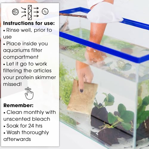 SunGrow Aquarium Resin Filter Media – Remove Ammonia, Nitrite & Nitrate Clear Brown Water from Indian Almond Leaves & Driftwood, for Freshwater & Saltwater Fish Tanks, Fine Mesh Bag Included