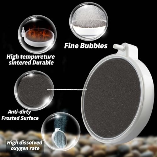 Fish Tank Air Stone, 2 Inch Nano Ultra-High Dissolved Oxygen Diffuser Bubbler, Make Super Tiny Bubbles for 2-30 Gall0n Hydroponics and Aquarium Fish Tank - size: 2 Inch, for 2-30 Gal