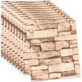 10 Pack 3D Wall Panels Peel and Stick, Waterproof Foam Stone 3D Wallpaper, Self Adhesive Foam Wallpaper for Bedroom Bathroom Kitchen (13.7 * 15.1in) - color: Rock Brick, size: 10 Pack