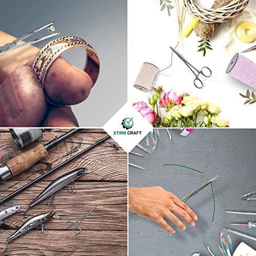 Pean Hemostat Straight and Curved Multipurpose Locking Tweezer Clamps Serrated, Stainless Steel - Hemostats for Nurses, Fishing Forceps, Crafts and Hobby - size: 5.5", style: Straight