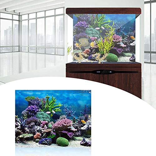 Aquarium Background Fish Decorations Pictures PVC Adhesive Poster Underwater Backdrop Decoration Paper Cling Decals Sticker(76 * 30cm)