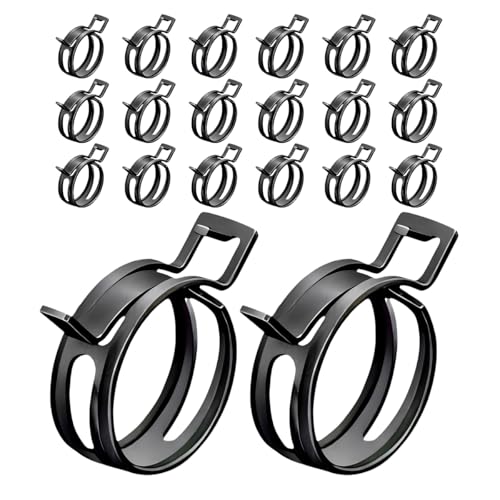 Wevdn 20PCS 1/2" ID Spring Band Type Clamps, 12mm Manganese Steel Fuel Line Pipe Spring Hose Clip, Low Pressure Air Clip Vacuum Hose Water Pipe Silicone Tube Clamps Fasteners - color: 12mm, size: 20PCS