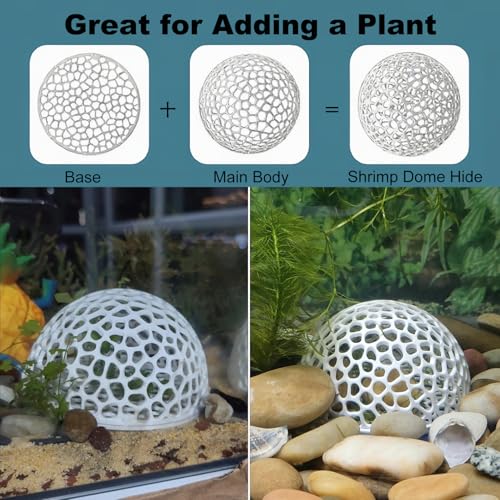 Aquarium Shrimp Hide, Fish Tank Porous Cave Shelter Hideout Ornament, Detachable Breeding Shrimp Hide & Rest Tunnel, 2 Set, White - color: White