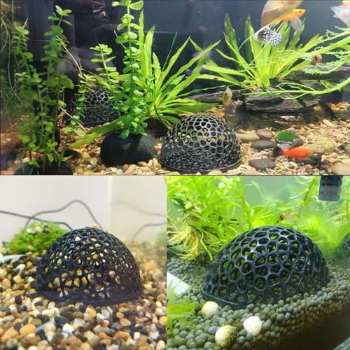 Aquarium Shrimp Hide, Fish Tank Porous Cave Shelter Hideout Ornament, Detachable Breeding Shrimp Hide & Rest Tunnel, 2 Set, Black - color: Black