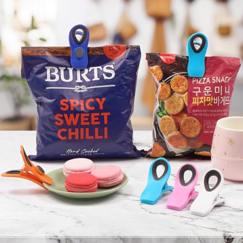 10PCS Magnetic Chip Clips Airtight Seal Reusable Colorful Bag Clips for Food Storage Heavy Duty Plastic Food Clip for Refrigerator,Fridge,Snack, Kitchen,Bread Bag,Garden,Clothes Pins Home Decor - color: Multicolored