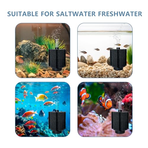 4 Pack 70-80 Gal Aquarium Sponge Filter with Air Stone and Ceramic Filter Media Quiet Fish Tank Filters for Breeding Fry Betta Shrimp Fish Tank with Accessories - size: Medium(4 Pack) for 50-80 Gal