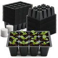 RooTrimmer 60 Pack Reusable 12-Cell Seed Starter Tray, Plant Starter Trays with Large Drainage Holes for Seed Germination, Easy to Repotted, Fits Standard 1020 Flats and TD377 Trays, Black - color: Black, size: 12 Cells-60P