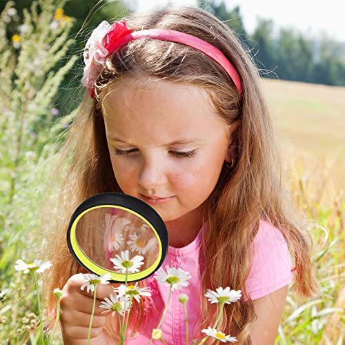 20 Pcs 10x Magnifying Glass for Kids and Seniors Non-Slip Handheld Reading Magnifier 75 mm Magnifying Lens for Book Newspaper Reading Classroom Science Nature Exploration Back to School Gifts