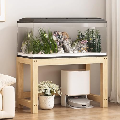 Thickened Solid Pine Wood Aquarium Stand, Multi - Functional Storage Rack with Anti - Slip & Quiet Design, Ideal for Home/Office/Pet Shop(50x40cm/19.7x15.7in) - size: 50x40cm/19.7x15.7in
