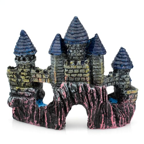 Fish Tank Decorations,Vintage Castle Cave Hideouts & Resin Aquarium Decorations,Fish Tank Accessories, Safe for Betta Fish