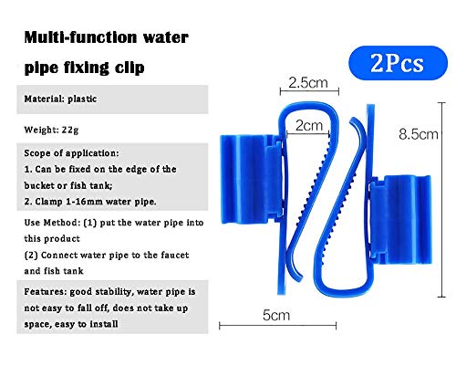 NGe 5Pcs Adjustable Fish Tank Water Hose Holder Water Tube Clamp Fixed Clip Aquarium Pipe Holder (2 Curved Shape, 3 Straight)