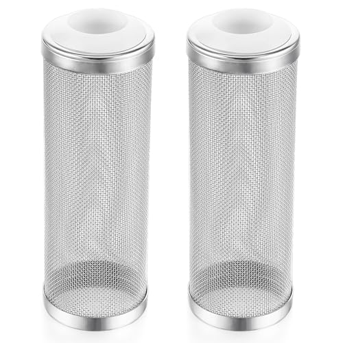2PCS Filter Covers Aquarium, 16mm Stainless Steel Filter Intake Guard Aquarium, Metal Fish Tank Mesh Intake Strainer, Metal Prefilter Tube Net Cover, Shrimp Tank Accessories for Fish Tanks Inlet Pond