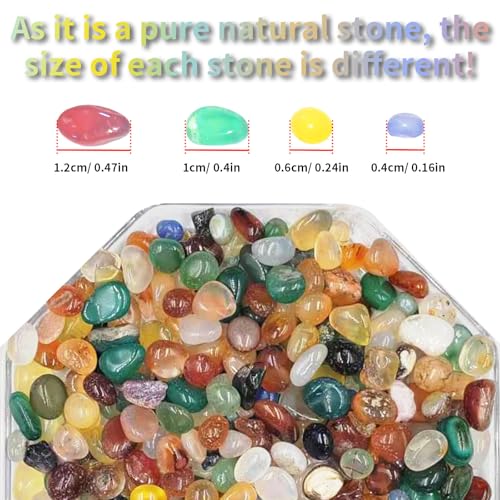 0.45 LB Polished Agate Stones Natural Decorative Rocks for Outdoor Decoration Home Decoration Fish Tank Vase Filler DIY Handmade Bamboo Succulents Cactus (Color Agate) - color: Color Agate