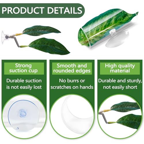 5 Pieces Acrylic Betta Fish Tunnel Tube with Suction Cup, Tank Accessories Leaf Pad Habitat Shelter Hideaway with Hollow Design for Better Observation (Style 2)