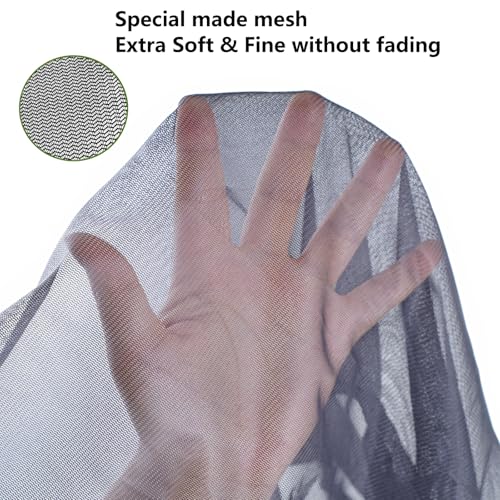 Mosquito Head Net Hat with Hidden Mesh Mask - UPF 50+ Sun Protection Safari Bucket Hat for Fishing Hiking Camping Men Women