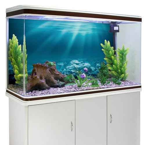 AWERT 60x24 inches Undersea Theme Aquarium Background Sunshine Underwater World Fish Tank Background Viny - size: 60x24in/150x60cm