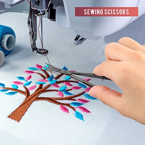 Lasnten 3 Pack Curved Stainless Steel Spring Squeeze Embroidery Scissors Eyebow Grooming Trimming Scissors Thread Snips Clippers Also for Applique, Fabric, Knitting, Sewing, Arts & Craft (Black) - color: Black