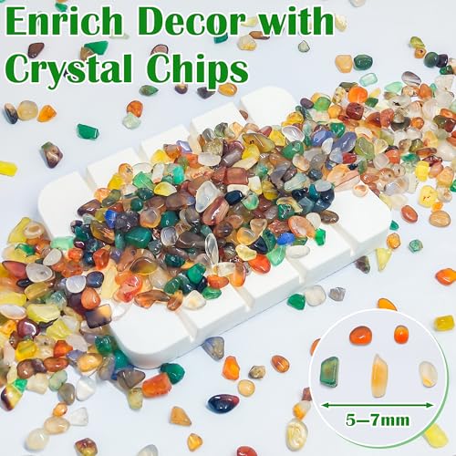 Kaiyuan Dynasty 230g Natural Colorful Agate Gravel, Crushed Crystal Rocks for Aquarium, Fish Tank Decor, Vase Fillers & Succulent Plants Bonsai Irregular Pebbles - color: Coloful, size: 0.5LB