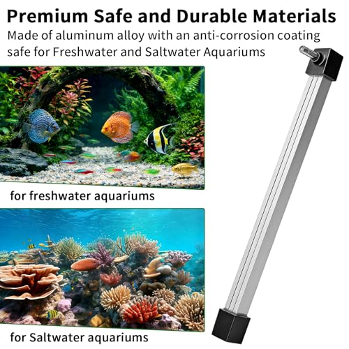 Aquarium Air Bubble Bar, 13.78 Inch Double Row Fine Mist Air Bubble Curtain Wall, Self-Sinking Fish Tank Air Diffuser Set, Enhanced Oxygen Bubble Strip for Freshwater Saltwater Hydroponics - size: 13.78 Inch