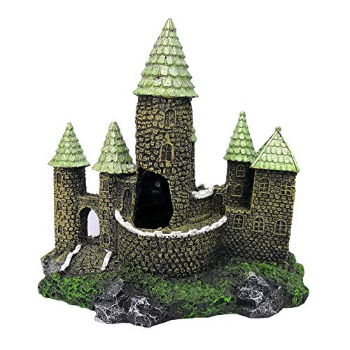 M2cbridge Aquarium Decor Castle Shipwreck Ornament Underwater Landscape(Green Castle) - color: Green Castle