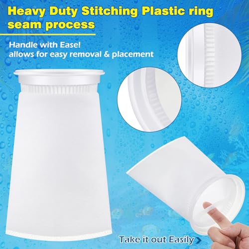 Jecery 8 Pcs 4 Inch Aquarium Filter Socks, 200 μm Ring Felt Filter Bags 4 x 8 inches Sump Socks for Saltwater Aquarium Fish Tank Freshwater - size: 4 x 8 inches
