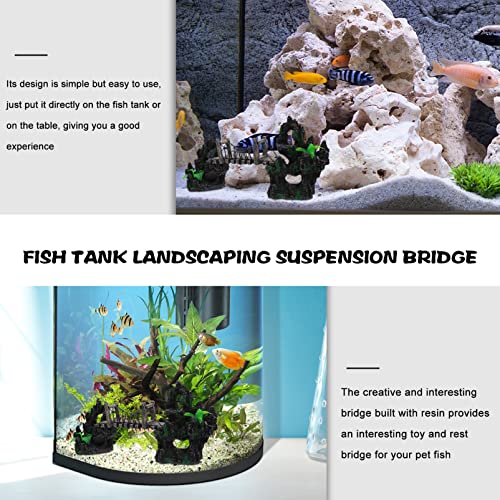 Aquarium Bridge Decorations Rope Bridge Mountains Fish Tank Ornament Aquarium Landscaping Decor