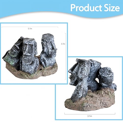 Easter Moai Statue Aquarium Decor – terrariums and Reptile Boxes Tabletop or Office Decoration