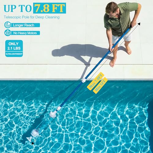 Spa Vacuum Compatible with 6250 Paradise Power, No Pumping, No Batteries or Electricity, Powered by Water Pressure, Cordless Hot Tub Vac Cleaner Picks up Leaves, Sand&Debris, with Telescopic Handle