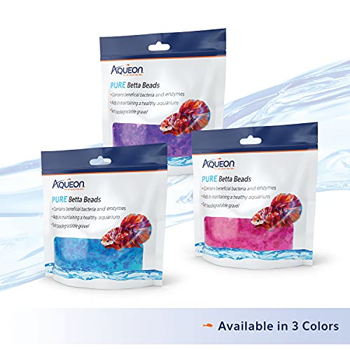 Aqueon Pure Betta Beads, Blue (Pack of 2) - color: Blue, size: One Pouch (Pack of 2)