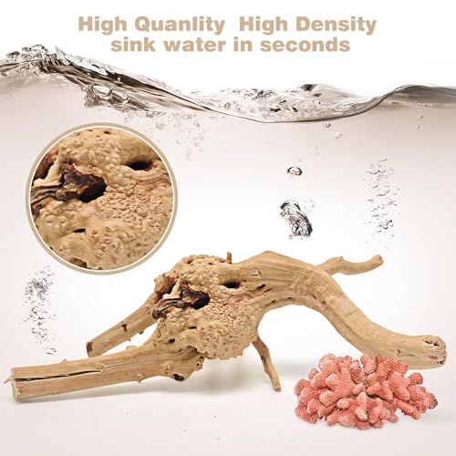 WDEFUN Natural Spiderwood for Aquarium Decor 3-Piece 7''-11'' Long Natural Driftwood Branches for Fish Tank Decorations - size: Spiderwood （7-11 inch pack of 3）