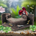 CousDUoBe Aquarium Cave | 90° Corner Fish Cave Viewing Tunnels Silk Aquarium Plants，Betta Fish Tank Accessories BPA-Free Premium Resin,Fish Tank Cave for Corners (5.1” x 2.7” x 2”) - size: Style A