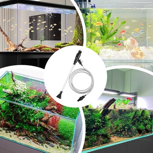 Fish Tank Vacuum Gravel Cleaner - Manual Hand Pump Siphon System, Aquarium Waste Removal Tool, Durable Water Change Cleaning Kit | Aquarium Vacuum Cleaner for Fish Tank Maintenance Use Home Office