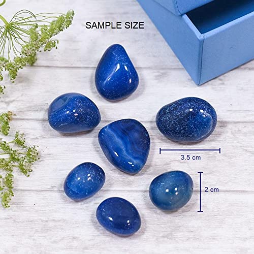 Royal Sapphire River Rocks, Garden Rocks, Outdoor Decorative Stones, Natural Gravel, for Aquariums, Landscaping, Vase Fillers, Succulent, Cactus Pot, Terrarium Rocks. (500 gm, Blue)