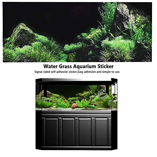 Aquarium Background Aquarium Decoration Sticker, 3D Effect Underwater Seaworld Backdrop Decorations Poster, DIY Aquarium Fish Tank Seafloor Water Grass Background Painting PVC Sticker(61*30cm) - size: 61*30cm