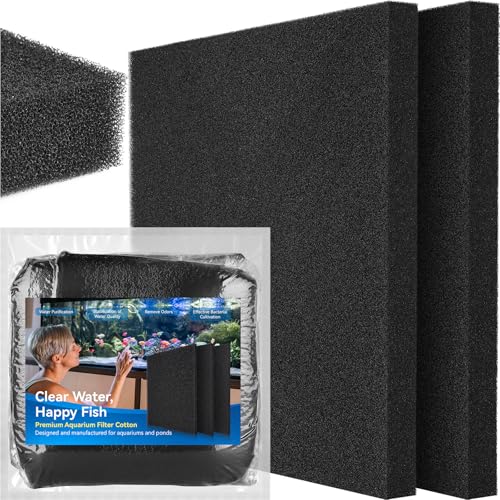Borlech Aquarium Bio Filter Sponge Pad - Cut-to-Size Aquarium Filter Media for Fish Tank, Pond, Sump - Mechanical & Biological Filtration (18.5"x18.5"x1.6", 35PPI, 2 Pack) - size: 18.5"x18.5"x1.6" (35PPI) 2 PACK