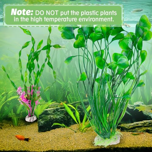 Hamiledyi Artificial Aquarium Plants Fish Tank Decorations, Soft Plastic Green Water Grass for Fish Habitat, Realistic Underwater Décor, Safe for Fish, 2-Pack - color: Green