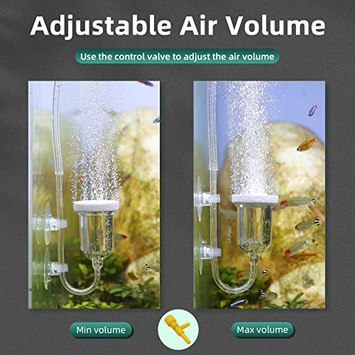 boxtech Aquarium Air Stone, Fish Tank Bubble Diffuser High Dissolved Oxygen Airstones for Air Pump Accessoriess with 1 Check Valve, 2 Suction Cup for Aquarium Pond Hydroponic - size: 1.4 inch