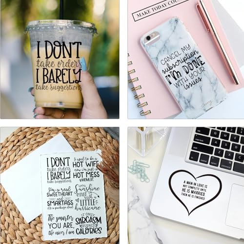 AFRITEE UV DTF Cup Wraps - 20 Sheets Black Funny Quotes Uvdtf Tumbler Wrap for 16 20 oz Glass Coffee Mug, Sarcasm Theme Waterproof Transfer Stickers DIY Water Bottle Journal Fun Decals Decoration - style: Sarcastic Quotes
