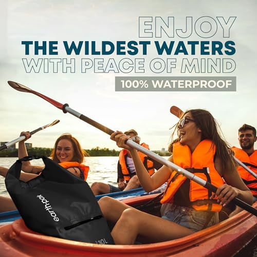 Earth Pak Waterproof Dry Bag with Zippered Pocket - Waterproof Dry Bag Backpack Keeps Gear Dry - color: Black, size: 10L