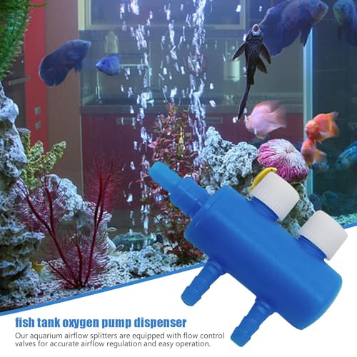Aquarium Air Tubing Valves – Air Pump Splitter Control, Adjustable Lever Distributor | Airline Tube Connectors Fittings For Fish Tank Bubblers, Aquatic Systems, Airs Flow Management And Oxygen Supply - color: 2 heads