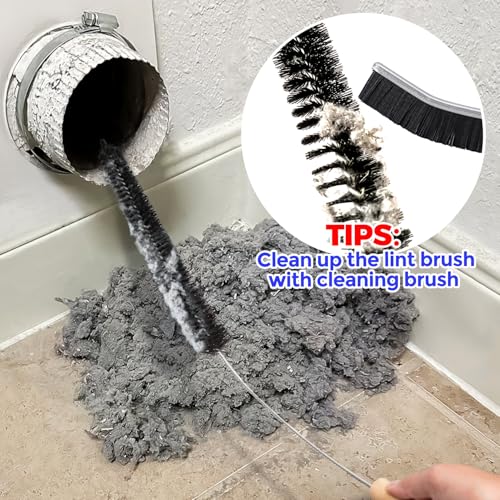Holikme 3 Pieces Dryer Vent Cleaner Kit - Lint Removal Cleaning Tool, Dryer Vent Trap Vacuum Brush, Long Flexible Refrigerator Coil Brush,Crevice Gap Cleaning Tool Brush - size: 3Pieces
