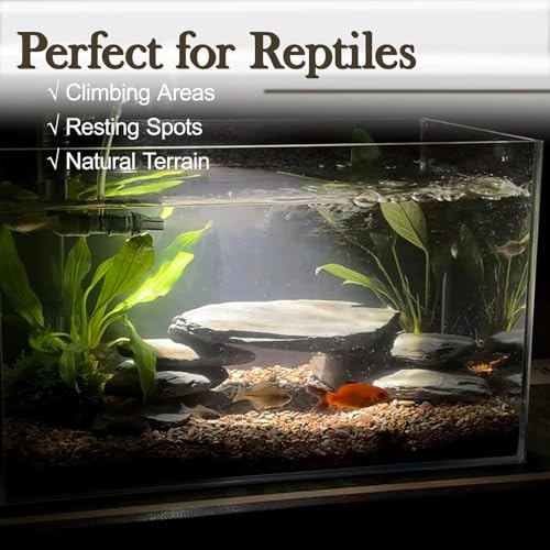 Natural Stream Stones 15-18pcs Large Aquarium Rocks 30lb Turtle Basking Platform & Reptile Slate Stones for Fish Tank & Habitat Decor(2-11 Inches) - size: 30lb(15-18pcs)